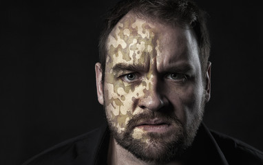 Camo texture on man face