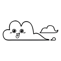 line drawing cartoon clouds
