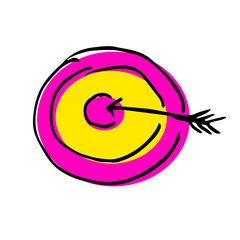 Free hand vector drawing of a darts game.