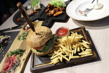 Burger with veal cutlet