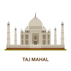 Taj Mahal, India. Indian most famous sight. Architectural building. Famous tourist attractions.