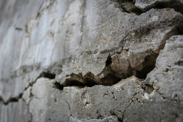 Grey Cracked Urban Concrete Wall Stone Background Texture