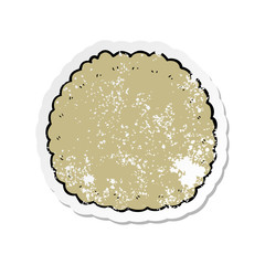 distressed sticker of a cartoon biscuit