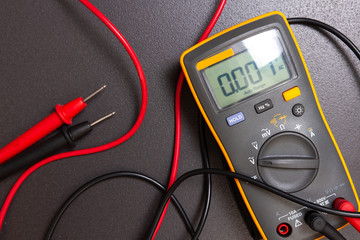 Electric multimeter. Electrical measure device. Electrician tool for measurements.