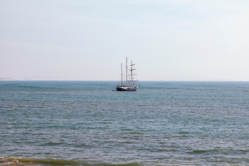 Fototapeta na wymiar sailing ship at anchor in the sea