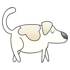 quirky gradient shaded cartoon dog