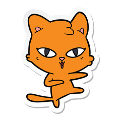 sticker of a cartoon cat