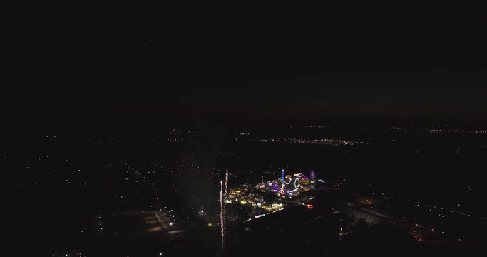 4H County Fair Fireworks Show Aerial Drone Video