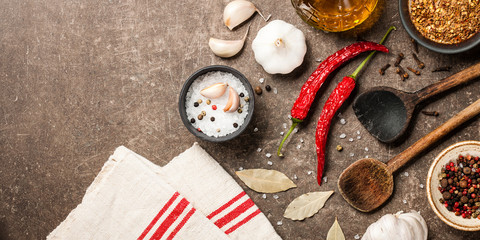 Cooking table with spices