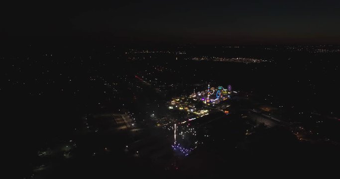 4H County Fair Fireworks Show Aerial Drone Video