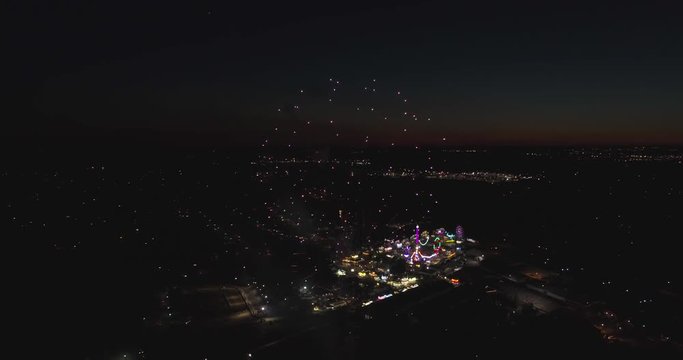 4H County Fair Fireworks Show Aerial Drone Video