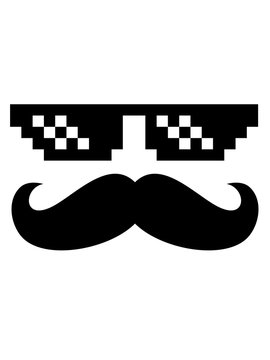 sonnenbrillle thug life mlg brille deal with it mustache schnurrbart zeichen symbol rasieren bart wachsen lassen rasierer clipart logo design