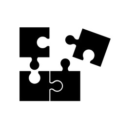Puzzel of black icons good game skill