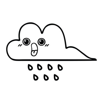 recommend clip art: line drawing cartoon rain cloud