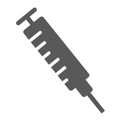 Syringe glyph icon, medicine and injection, needle sign, vector graphics, a solid pattern on a white background.