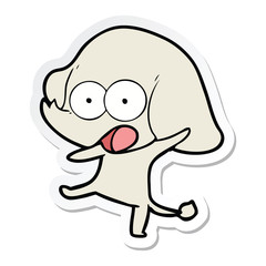 Naklejka premium sticker of a cute cartoon elephant