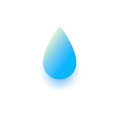 Drop water vector icon. Blue color illustration isolated on white