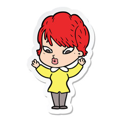 Obraz premium sticker of a cartoon woman