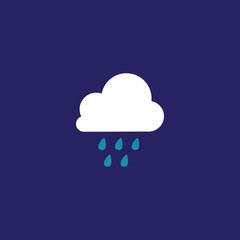clouds and rain isolated blue background