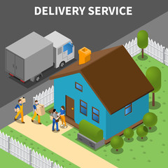 Delivery Service Isometric Background