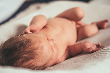 Adorable newborn female baby