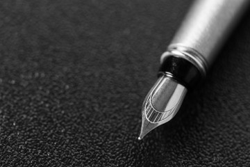 Fountain pen with clipping path on black background