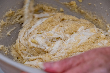 bowl of ingredients in a kitchen