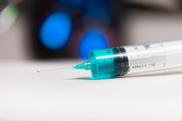 Syringe injection. injection needle