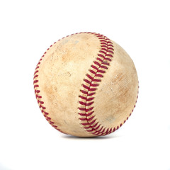 Fototapeta na wymiar worn baseball isolated on white background, sport