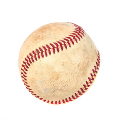 worn baseball isolated on white background, sport