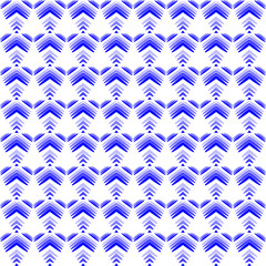 Pastel pattern of blue hearts and flowers on a white background.