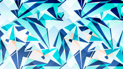Abstract card with colorful chaotic triangles, polygons. Infinity triangular messy geometric poster. Vector illustration.      