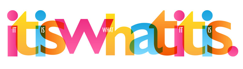 IT IS WHAT IT IS. colorful typography banner