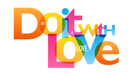 DO IT WITH LOVE. colorful typography banner