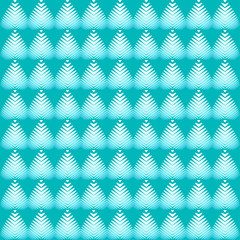 Pattern of white hearts and azure flowers on a blue background.