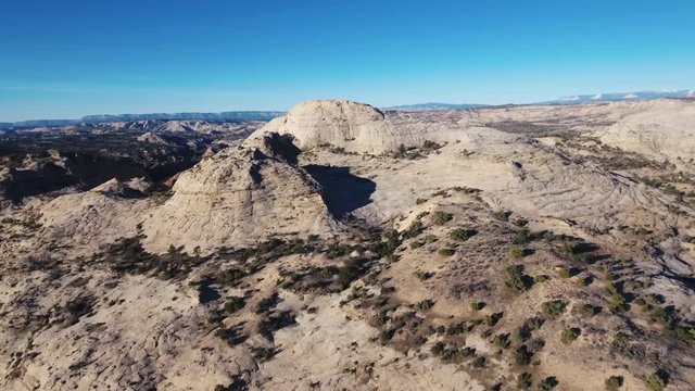 Aerial, rock formation in Grand Staircase Escalante, Utah