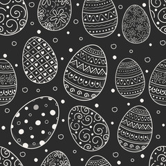 Easter background with colorful eggs. Vector