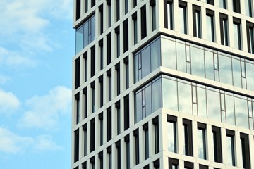 Tthe windows of a modern building for offices 