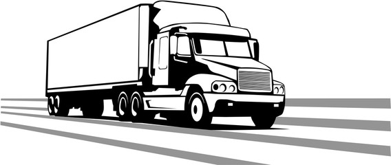 Tractor Trailer Vector Illustration