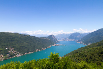 Fototapeta na wymiar Monte San Giorgio, Mendrisio (Svizzera) - Vista sul Lago di Lugano