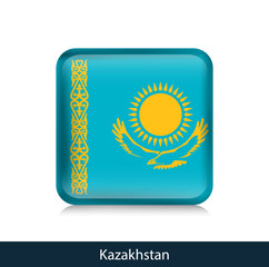 Flag of Kazakhstan - Square glossy badge