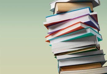Collection of old books  on background