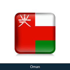 Flag of Oman - Square glossy badge