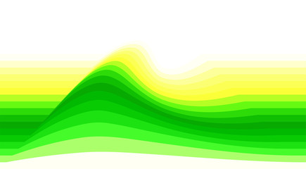 Striped background with green and yellow wave. Vector wallpaper