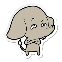 sticker of a cartoon elephant remembering