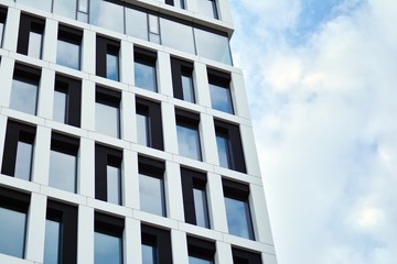 Tthe windows of a modern building for offices 