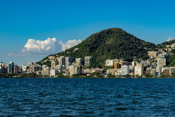 Luxury place of the lagoon. Location in Lagoa Rodrigo de Freitas in Brazil, city of Rio de Janeiro. Discover the beauty of the land. 