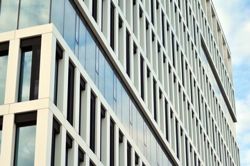 Tthe windows of a modern building for offices 