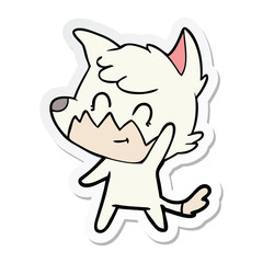 sticker of a cartoon friendly fox