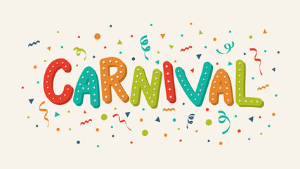 Carnaval Party - colorful banner with serpentines. Vector